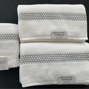 Common Thread 100% Zero Twist Cotton 4pc Bath and Hand Towels White
